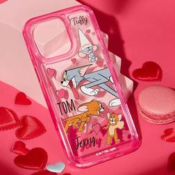Shein Cartoon Print Transparent Phone Case With Red Border