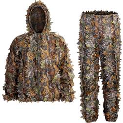 Scylfehdp Ghillie Suit, 3D Leafy Ghillie Suit and Camo Suit, Ghillie Suit for Men， Camouflage Suits, Turkey Hunting, Lightweight Gear Hunting Clothes for Outdoor Woodland and Halloween