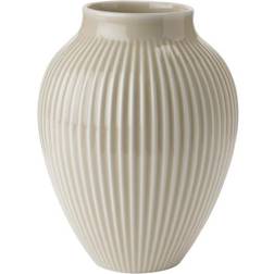 Knabstrup Keramik Riflet 20 cm Hvid Vase