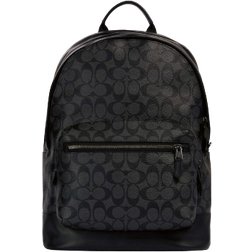 Coach West Backpack In Signature Canvas - Gunmetal/Charcoal Black