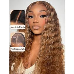 UNice 7x5 Bye Bye Knots Lace Water Wave Wig 14 inch Honey Blonde