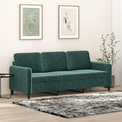 vidaXL De 3 Plazas Terciopelo Verde Oscuro 180 cm Sofá Sofá 2 Plazas