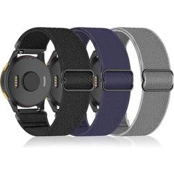 ESI 3 Pack Stretchy Nylon Watch Bands Compatible with Garmin Venu/Venu Sq