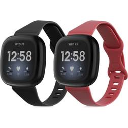 Kwmobile Silicone Band for Fitbit Versa 4/ Sense 2/Versa 3/Sense 2-Pack