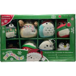 Squishmallows Squishmallows Official Kellytoy 4 Inch Ornament Set Squishy Soft Plush Toy Winter Theme 8 Pack