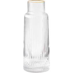 Westwing Collection Karaffe Minna Mit Rillenrelief Und Goldrand 1.1 L