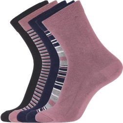 Copenhagen Bamboo Socks in Mauve and Stripe Mix 5-packs - The Stripe