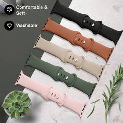 Shein 5pcs Silicon Sport Watch Band Strap Compatible With Apple Watch 38/40/41/42/44/45/46/49mm