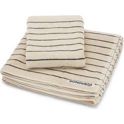 Bongusta Naram Badezimmerhandtuch Blau, Beige (140x70cm)