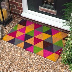 Nicola Spring Triangle Coir Door Mat Yellow