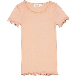 Wheat Rib Lace S/S T-shirt - Rose Dawn (0051h-007-2031)