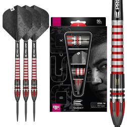 Target Darts Nathan Aspinall 24g Black Edition 90% Tungsten Swiss Point Steel Tip Darts Set