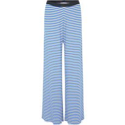 Mads Nørgaard 2x2 Cotton Stripe Veran Pants - Surf The Web/Vanilla