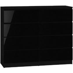 Fwstyle Modern Black Gloss Chest of Drawer 120x99cm