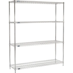 Nexel 4 Shelf Wirre Unit Chrome Shelving System 28.3x33.9"