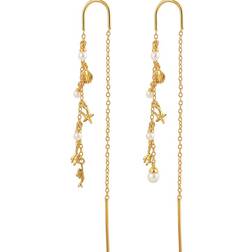 Hultquist Seafood Earrings - Gold/Pearls