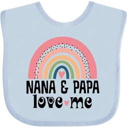 Inktastic Nana & Papa Love Me Girls Grandchild Rainbow Baby Bib