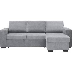 Carryhome Velours Grey Sofa 244cm 3-Sitzer