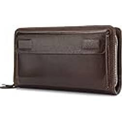 Poupdm Double Zipper Men Envelope Bags - Coffee