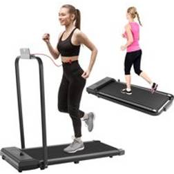 Leaper 2 in 1 Foldable Home Fitness Walking Running Treadmill Grey One Size