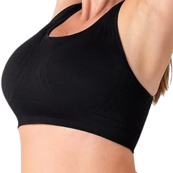 Shapermint Truekind Seamless Racerback Sports Bra - Black