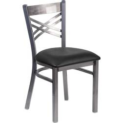 Flash Furniture Hercules Black Vinyl/Clear Kitchen Chair 32.2"