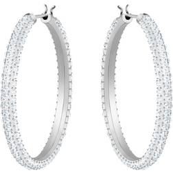 Swarovski Pavé Creoles Large - Silver/Transparent