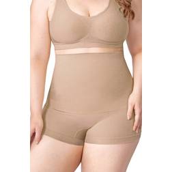 Shapermint Essentials All Day Every Day High Waisted Shaper Boyshort - Latte