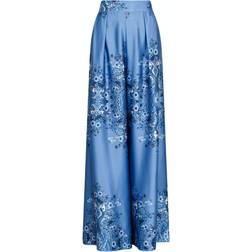 Neo Noir Mana Paisley Border Pants - Dusty Blue