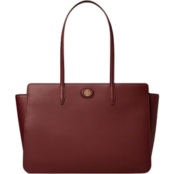 Tory Burch Robinson Pebbled Tote Bag - Claret