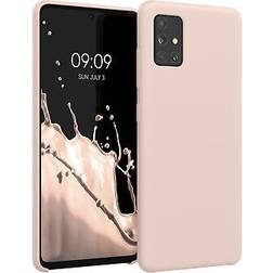 Kwmobile TPU Silicone Case Compatible with Samsung Galaxy A51 Case Slim Phone Cover with Soft Finish Antique Pink Matte