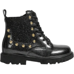 Shein Fashionable And Cool Street Style Flat Glitter Motorbike Boots For Girls