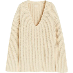 H&M Wool Mix V-Neck Sweater - Light Beige