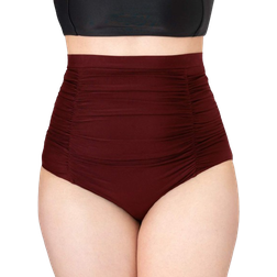 Shapermint Essentials High Waisted Control Bikini Bottom - Burgundy