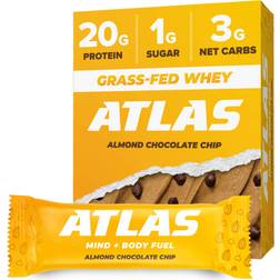 Atlas Almond Chocolate Chip Protein Bars 12 pcs