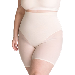 Shapermint Essentials Everyday Empower High Waisted Mesh Shaper Shorts - Beige