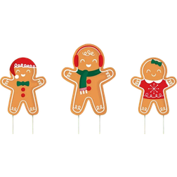 Big Dot of Happiness Gingerbread Christmas Outdoor Lawn Sign Decorations with Stakes 3-pack
