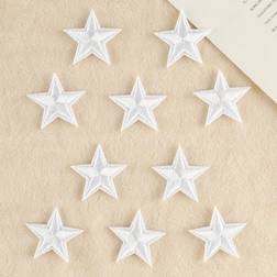 Shein 1set/10pcs Embroidered Star Iron On Patches For Clothing, Hat, Diy Accessories