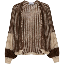 Noella Liana Knit Cardigan - Beige/Brown