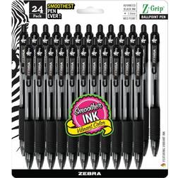 Zebra Z-Grip Retractable Ballpoint Black 24-pack