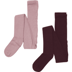 Minymo Strumpbyxor Ull Rib 2-pack - Burnished Lilac (5979-518)