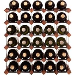 mensolas Mørkbejdset Fyrretræ 30 Flasker Vinreol 51x51cm