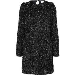 Selected Sequin Mini Dress - Black