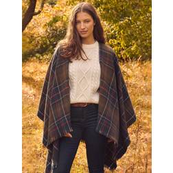 Barbour Montieth Check Cape Poncho, Green/Multi