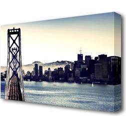 East Urban Home Intersection on Bay Bridge Multicolor Framed Art 101.6x66cm