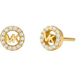 Michael Kors 14K Gold Sterling Silver Logo Stud Earrings, One Colour, Women