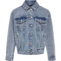 Kids Only Girl's Short Denim Jacket - Blue/Light Blue Denim