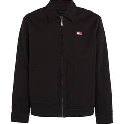 Tommy Hilfiger Zip-Thru Logo Embroidery Regular Trucker Jacket - Black