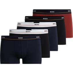 HUGO BOSS Essential Trunks 5-pack - Red/Blue/Black