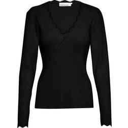 Karen by Simonsen V Neck Sweaters - Black